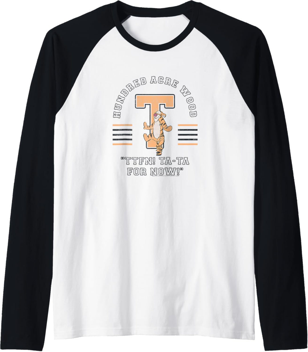 Disney Winnie The Pooh Tigger Collegiate TTFN Ta Ta For Now! Raglan