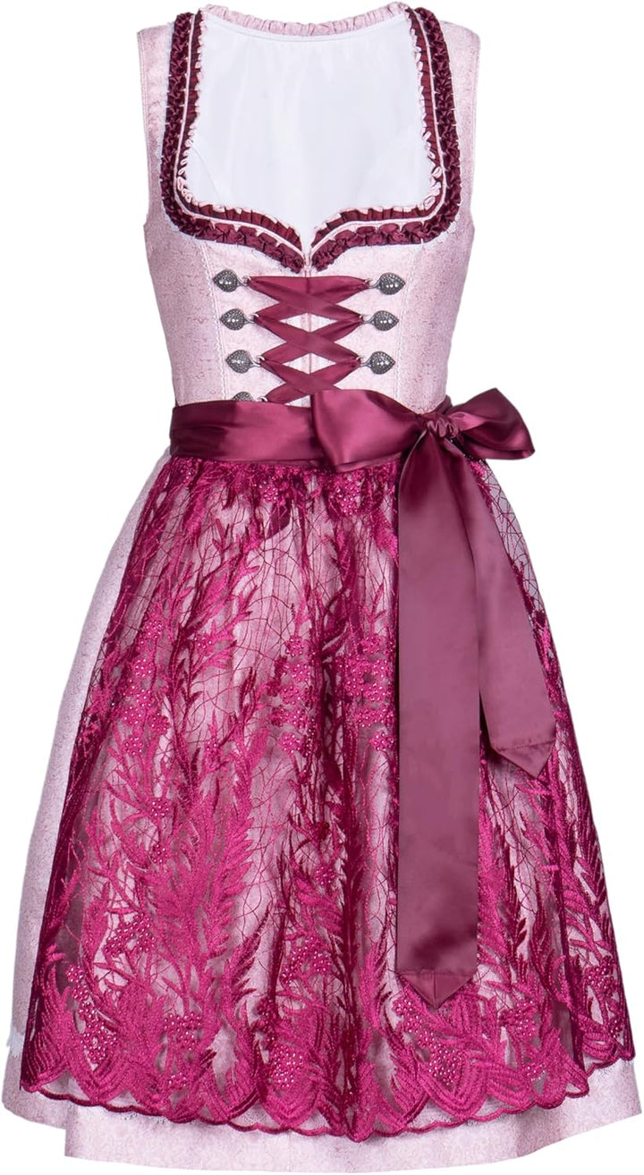 Dirndlwelle Dirndl Damen,Dirndl Schuhe Damen Elegante Kleid für Besondere Anlässe Trachtenkleid Dame