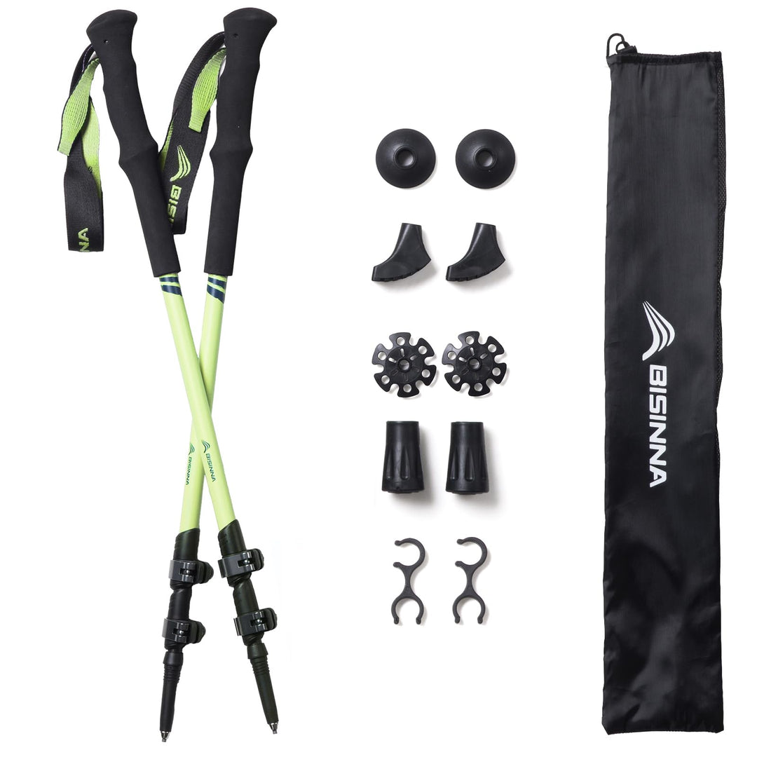 BISINNA Teleskop Wanderstöcke Carbon mit Eva, Leichte Nordic Walking Stöcke für Damen und Herren, Tr