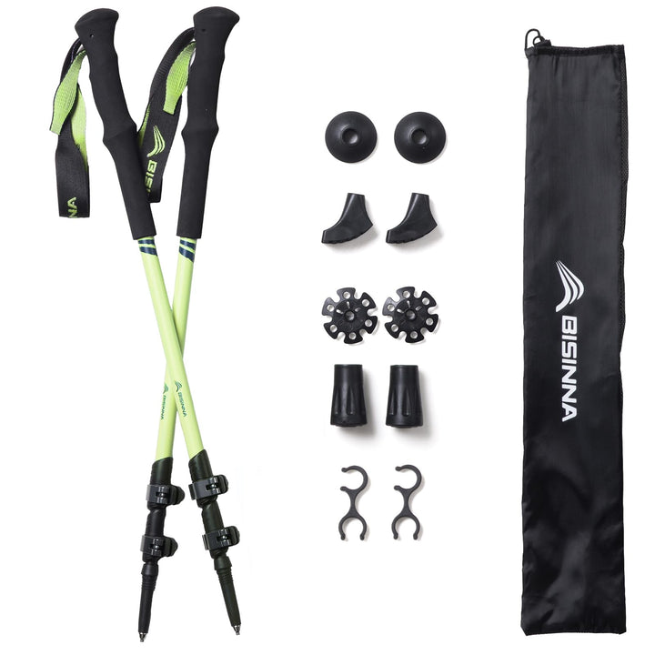 BISINNA Teleskop Wanderstöcke Carbon mit Eva, Leichte Nordic Walking Stöcke für Damen und Herren, Tr