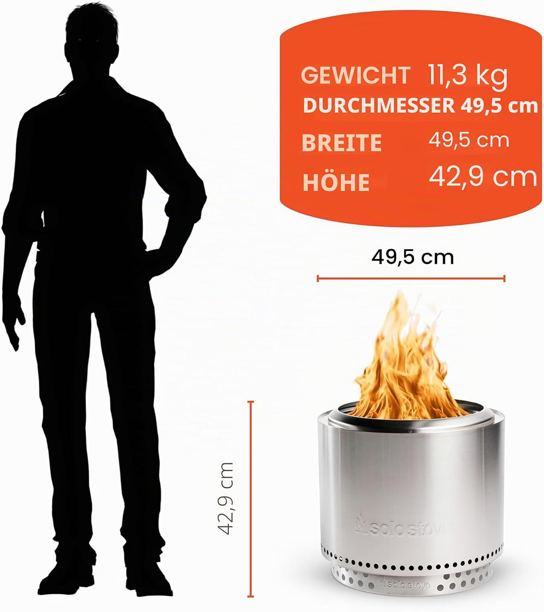 Solo Stove Feuerschale Bonfire Essential Set 2.0 | Inkl. Feuerstelle, Standfuss, Deckel, Mobile Feue