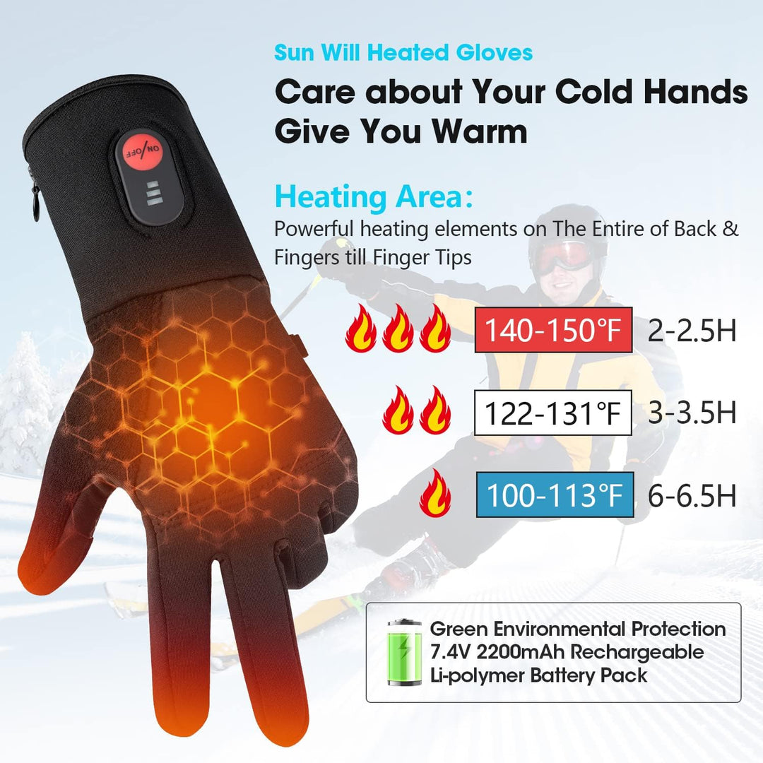 elektrische beheizte Handschuhe für Herren Damen，wiederaufladbar beheizbare Winter Handschuhe für Ou