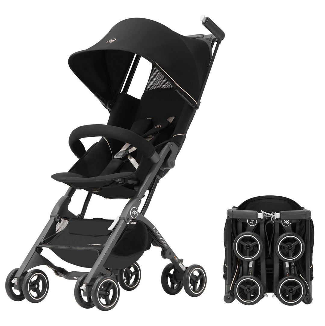 gb Pockit+ All-Terrain, Ultrakompakter, leichter Reisebuggy für Babys und Kleinkinder, Handgepäck-ta