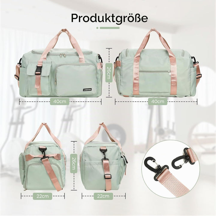 Cozary Sporttasche für Herren & Damen - 42L grosse Reisetasche Wasserdichtes Oxford-Gewebe - 3-in-1
