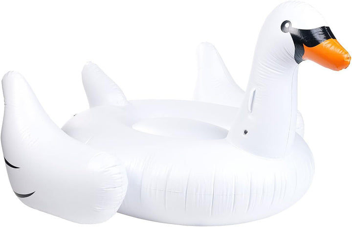 infactory Schwimmtier: Aufblasbarer XXL-Schwan, Badeinsel, 177 x 165 x 110 cm, bis 90 kg (Aufblasbar