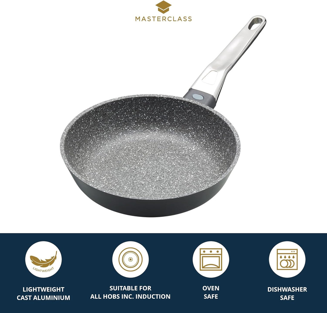 KitchenCraft MasterClass Bratfpfanne, Aluminium, Induktionsgeeignet, Antihaftbeschichtet, Grau, 20 c