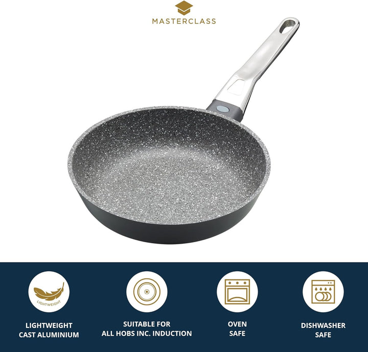 KitchenCraft MasterClass Bratfpfanne, Aluminium, Induktionsgeeignet, Antihaftbeschichtet, Grau, 20 c