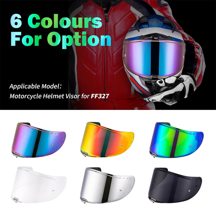 Helmvisier für LS2 FF327/Challenger,Motorradhelm Visier,Motorrad Windschutz Helm Objektiv Visier Vol