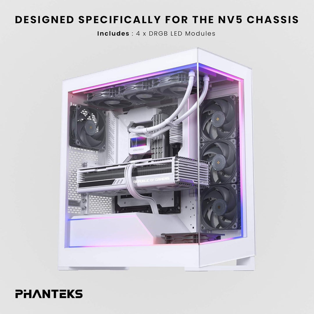 Phanteks NV5 Premium DRGB Kit Power-Hub, 3X für Aussenrahmen, 1x Mainboard Kabel-Cover - weiss Black