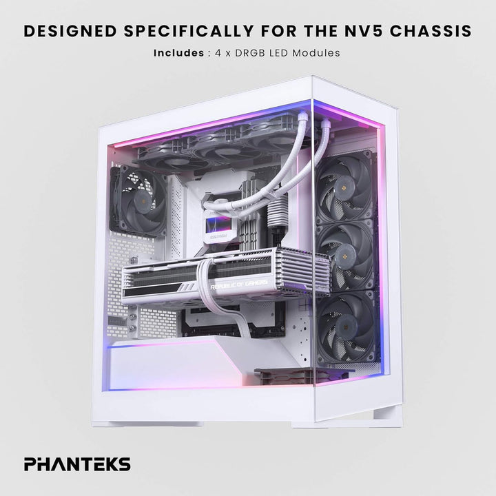 Phanteks NV5 Premium DRGB Kit Power-Hub, 3X für Aussenrahmen, 1x Mainboard Kabel-Cover - weiss Black