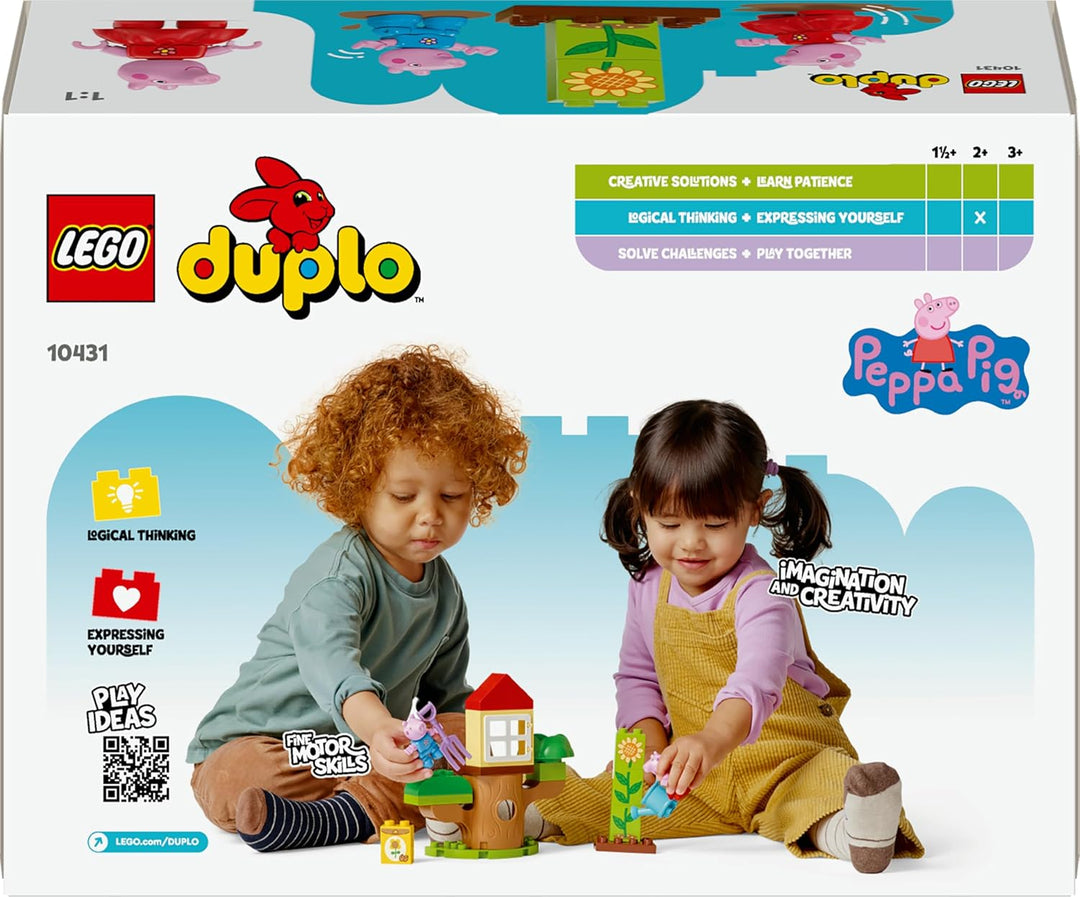 LEGO DUPLO Peppa Wutz Garten mit Baumhaus: Lern-Set für Vorschulkinder zum Bauen und Umbauen mit 2 F
