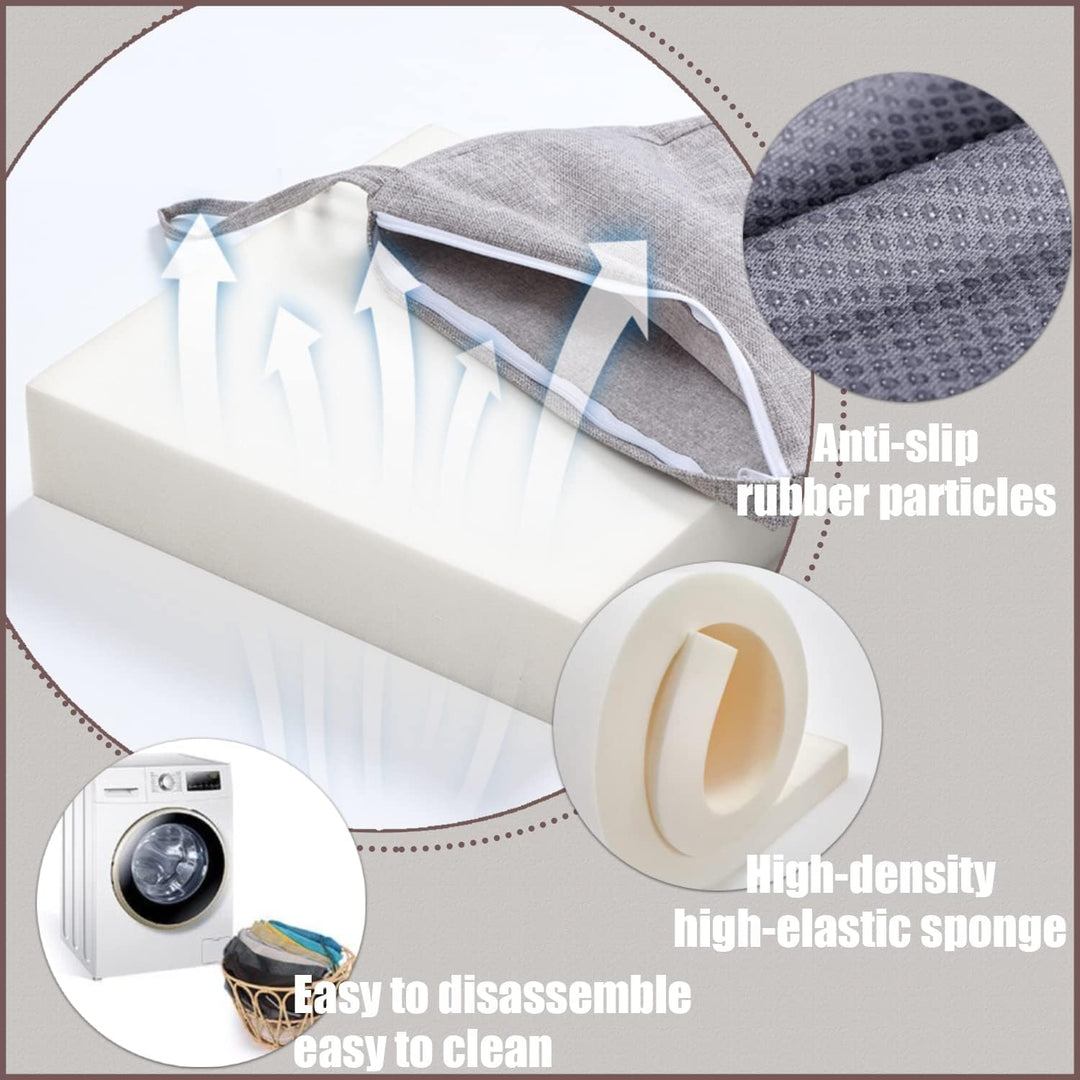 Kimgull Bankauflage Sitzkissen Mit 2 Spanngurten, Bequeme Waschbare Rutschfestes Sitzkissen für Gart