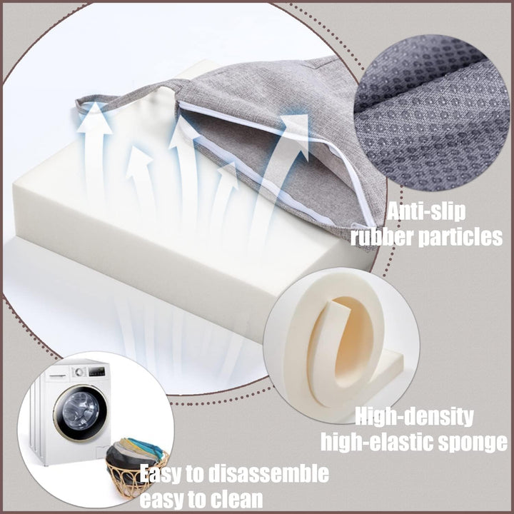 Kimgull Bankauflage Sitzkissen Mit 2 Spanngurten, Bequeme Waschbare Rutschfestes Sitzkissen für Gart