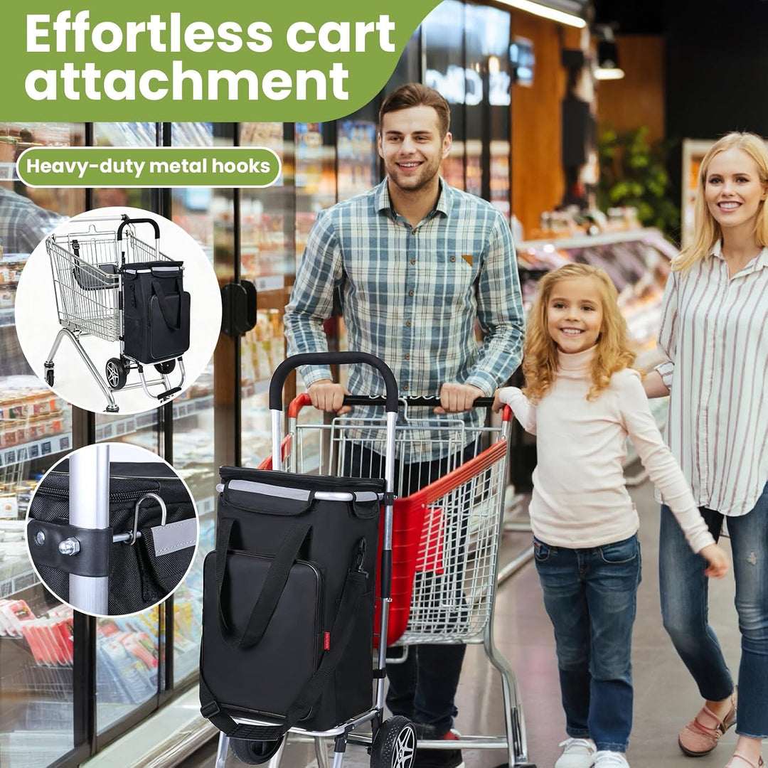 YEAUPE PRO Einkaufstrolley klappbar 49L, bis 25 kg Tragkraft, 21 cm Räder, Aluminiumrahmen, kompakte