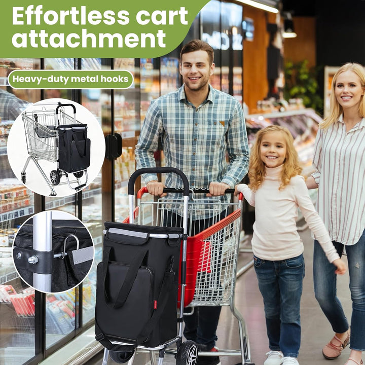 YEAUPE PRO Einkaufstrolley klappbar 49L, bis 25 kg Tragkraft, 21 cm Räder, Aluminiumrahmen, kompakte