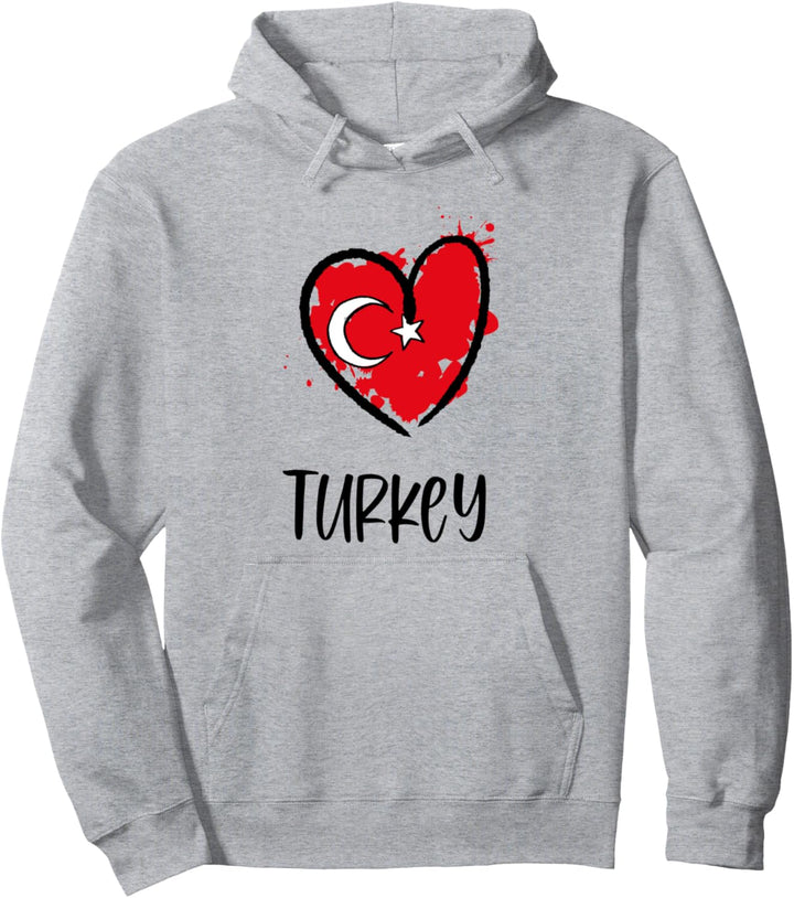 Turkey Heart Line Artwork Kawaii Asia Minimal Turkish Gift Pullover Hoodie