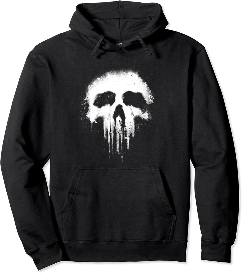 Marvel The Punisher Scary Grungy Skull Logo Pullover Hoodie