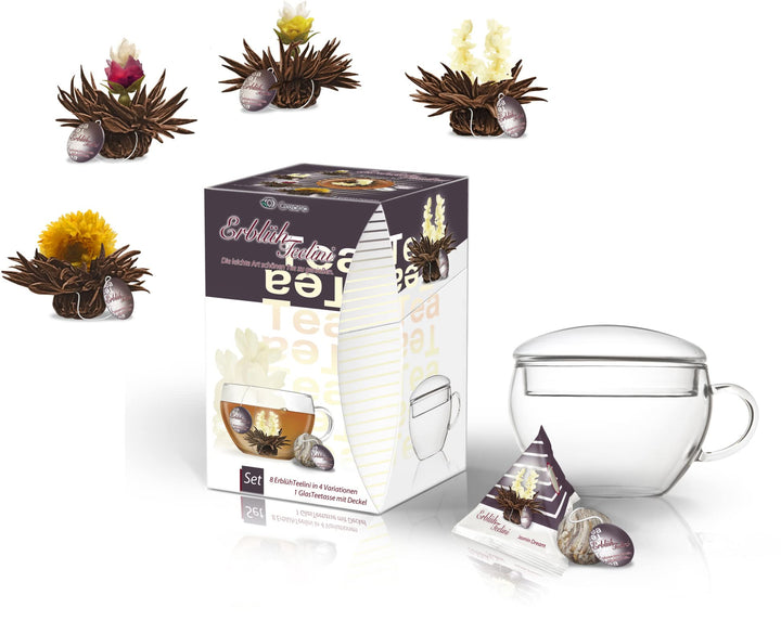 Creano Erblüh-Teelini schwarztee Geschenk-Set 'schwarzer Tee' 8 ErblühTeelini fein aromatisiert, 1 T