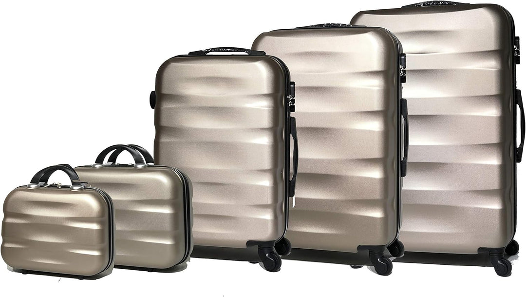 CELIMS Französische Marke – Set mit 5 Koffern aus festem Material, Champagner (5806), Lot