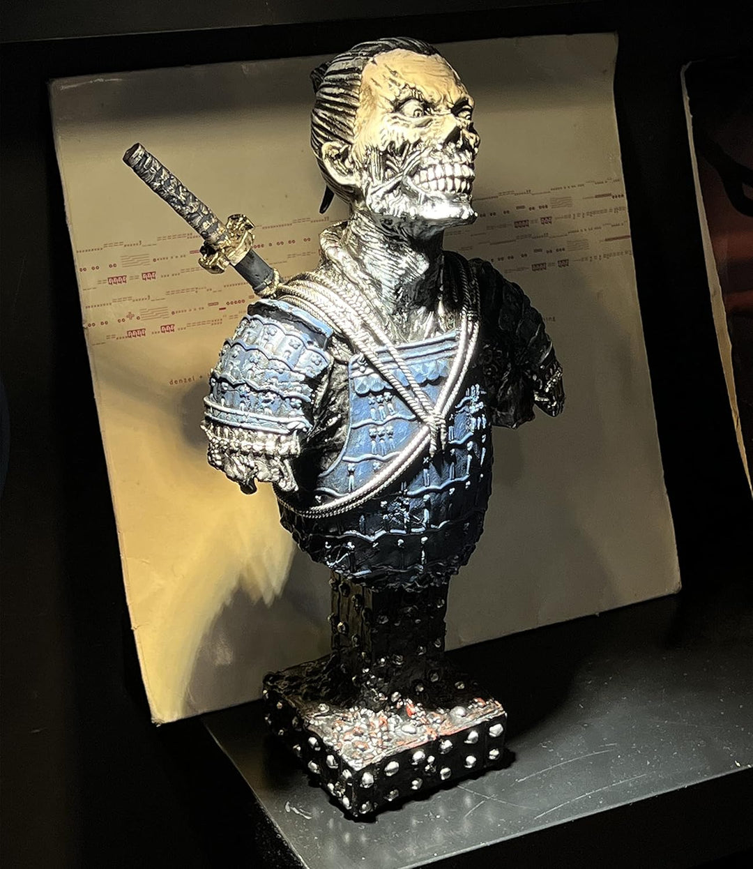 LOOYAR Resin Undead Japanische Samurai Zombie Büste Statue Skulptur Ornament Zuhause Haus Wohnzimmer