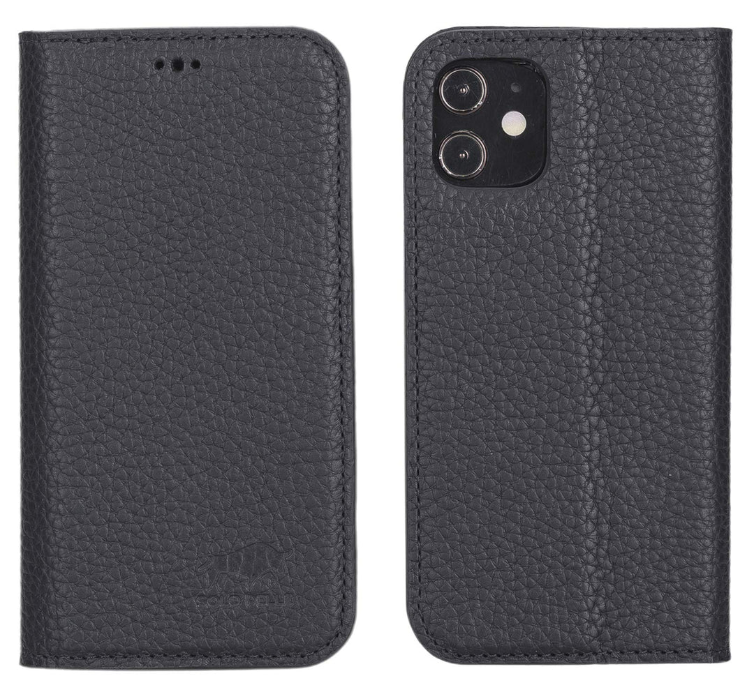 Solo Pelle aufklappbare Lederhülle kompatibel für iPhone 12 Mini in 5.4 Zoll inkl. 1 Kartenfach für