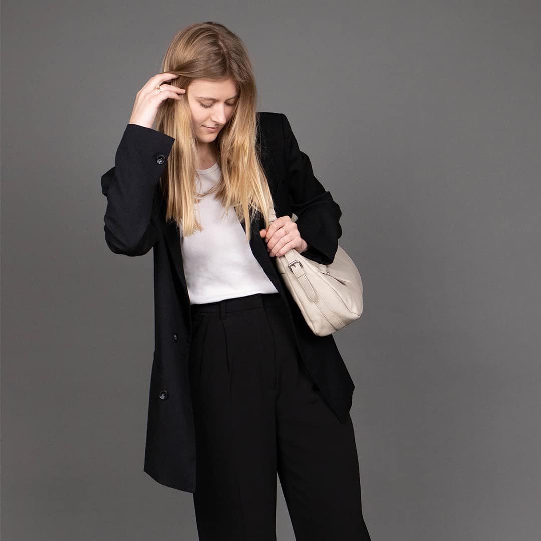 BACCINI Schultertasche ROSA aus Nappa-Leder I Handtasche für Damen I Umhängetasche handgefertigt Tau