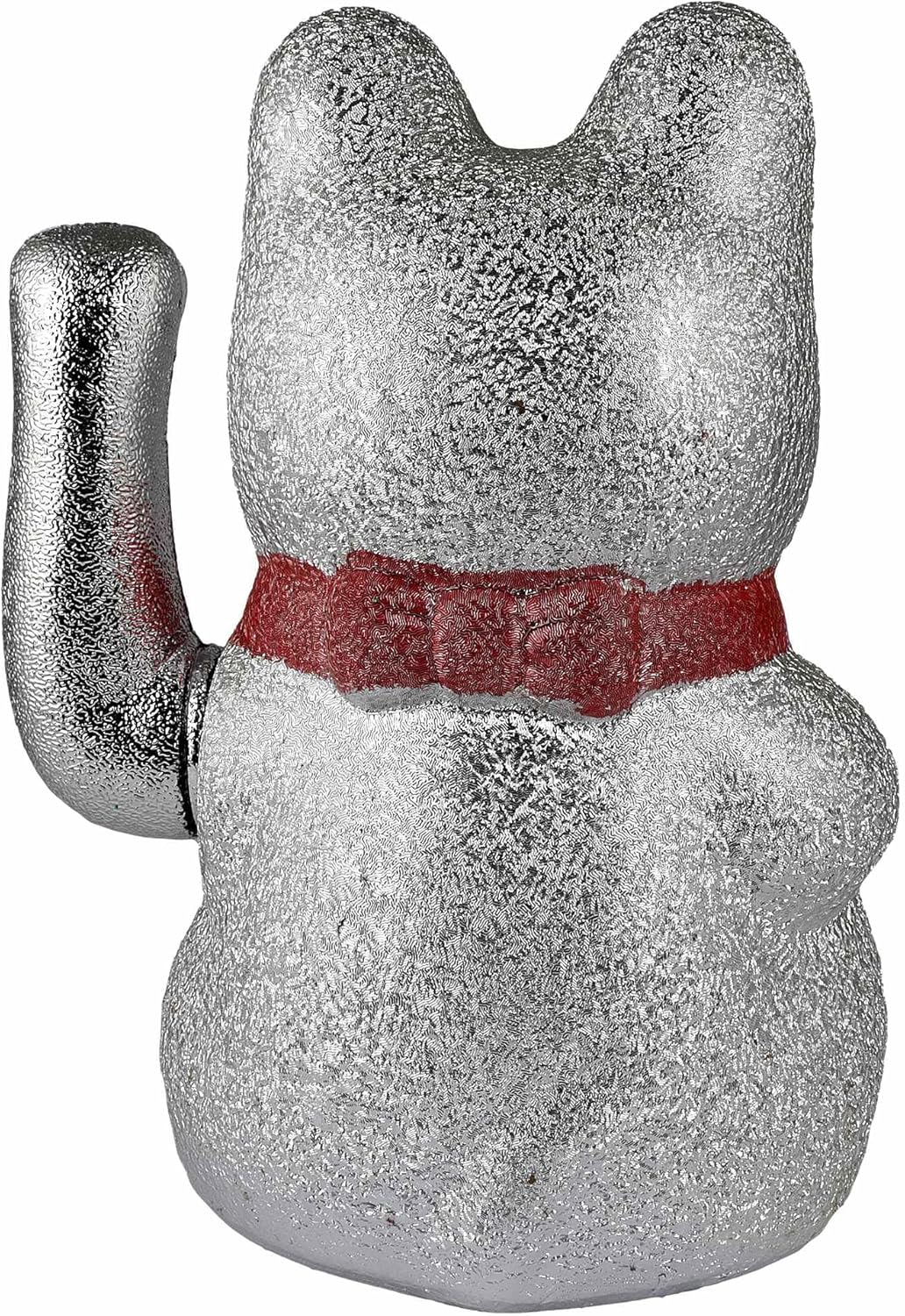 Freak Scene Glückskatze Maneki-Neko Winkekatze aus Keramik 20cm Silber winkende Katze Lucky cat
