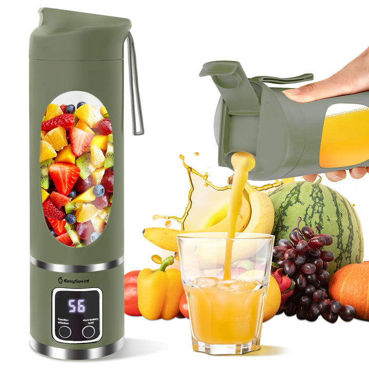 EasySpeed Tragbarer Mixer Smoothie Maker, 500ml Persönlicher Mini Entsafter Auslaufsicherem Deckel &