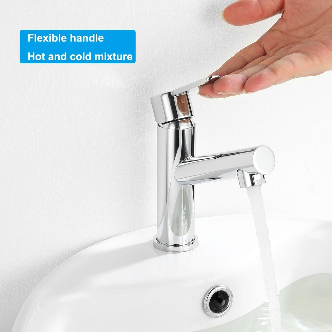 Waschtischarmatur, Wasserhahn Bad Mischbatterie, Einhebelmischer Waschbecken Armaturen mit Auslauf H