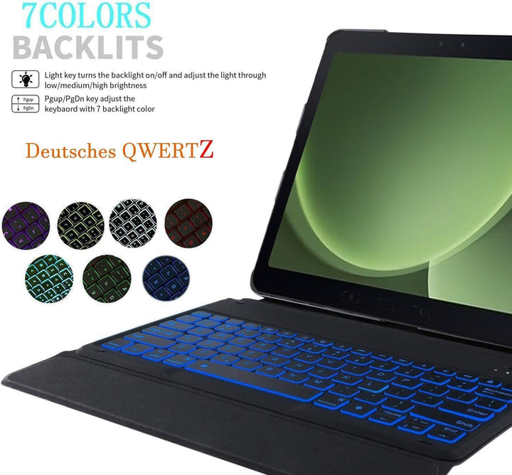Tastatur Hülle für Samsung Galaxy Tab Active 5 Pro 10,1 Zoll SM-X350/X356B, [Deutsches QWERTZ] Slim