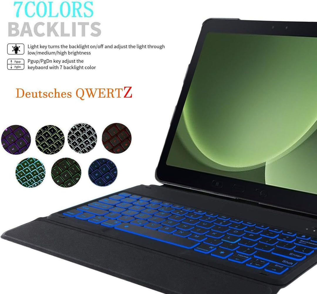 Tastatur Hülle für Samsung Galaxy Tab Active 5 Pro 10,1 Zoll SM-X350/X356B, [Deutsches QWERTZ] Slim