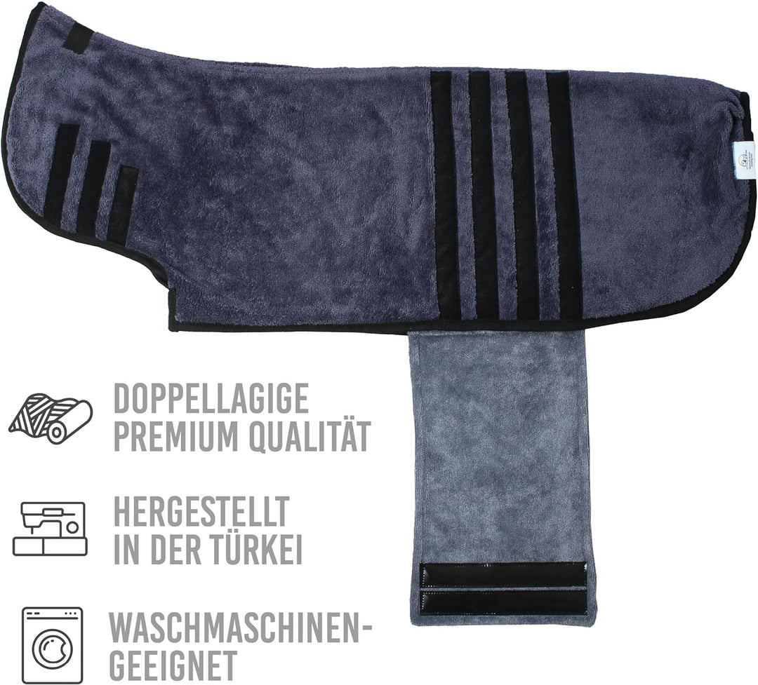 KaraLuna Bademantel Hund 2-lagige Premium Qualität I Hundebademantel für grosse Hunde mittelgrosse H