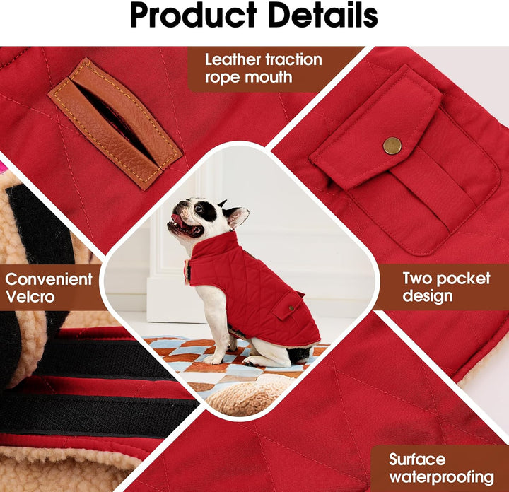 CITÉTOILE Wintermantel Hundemantel, Warme Winterjacken mit Fleece für Hunde,Hundejacke Hundekleidung
