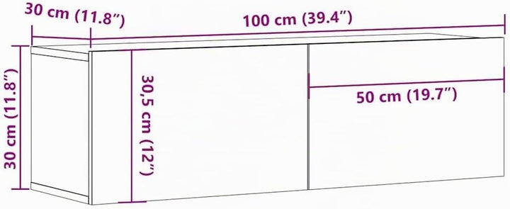 vidaXL TV Schrank mit 2 Klapptüren TV Möbel Hängeboard Lowboard Fernsehtisch Fernsehschrank Sideboar