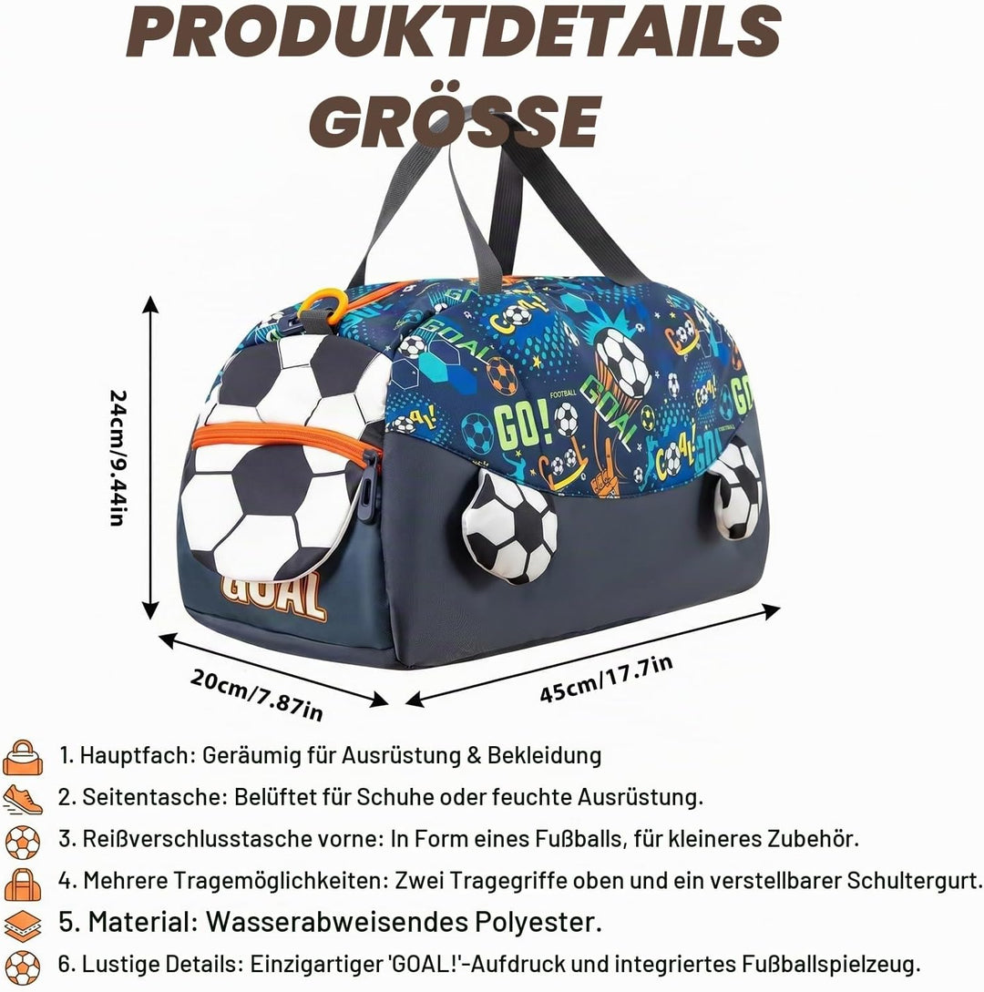 Sporttasche Kinder, Schwimmtasche Jungen Mädchen, 45x20x24cm Weekender Reisetasche, Niedlicher Outdo
