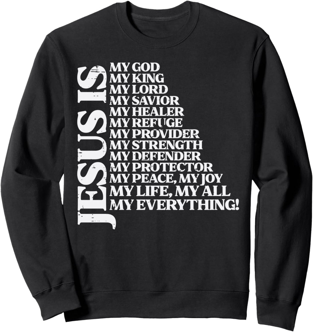 Jesus Mein Gott König Lord Religiös Christlich Herren Damen Kinder Sweatshirt