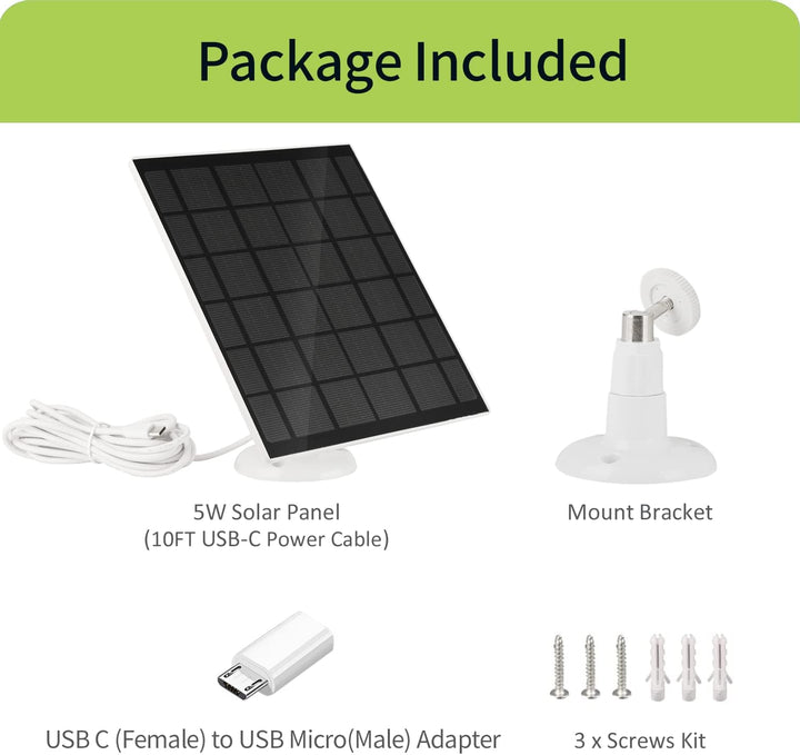 TONTON 5W Solarpanel für Überwachungskamera, IP66 wasserdichte Solarstromversorgung für Sicherheit B