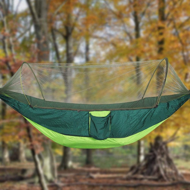Doppel-Camping-Hängematte mit Moskito-Zelt, 290 x 140 cm, tragbar, leicht, Nylon, Fallschirmspringer