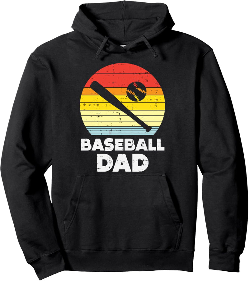 Baseball Dad Sunset Retro Sports Lover Athlete Men Gift Pullover Hoodie