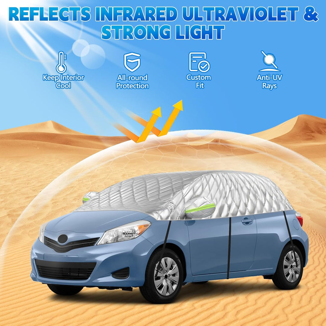 Halbgarage für Toyota Yaris 2013-2025 XP150, Halbe Autoabdeckung Winter Sommer, Abdeckplane Auto Sch
