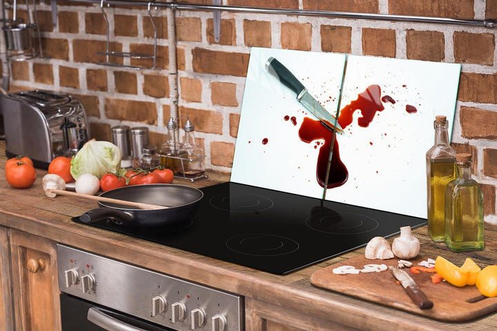 TMK ArtDeko Herdabdeckplatte 2 Teilig 40x52 + 60x52 cm - Spritzschutz Herdabdeckung – Herdschutz aus
