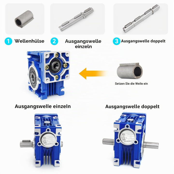 RATTMMOTOR Schneckengetriebe NMRV030,Hohe Drehmoment Schneckengetriebe,Worm gearbox,getriebe 25:1 Ei