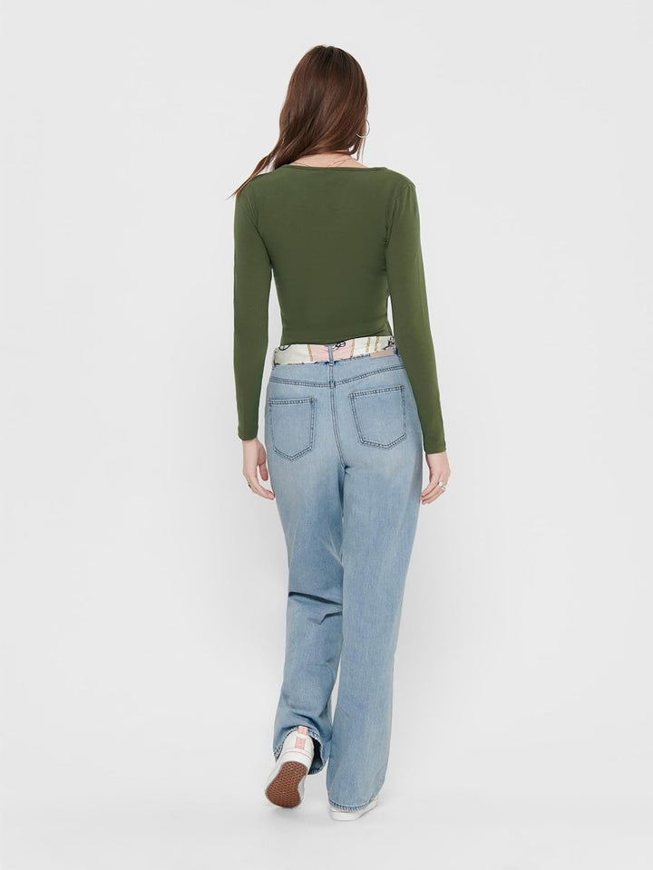 ONLY Damen Longsleeve Onllive Love Life Basic Damen-Shirt L 1x Golden Yellow, 1x Burnt Henna, 1x Kal