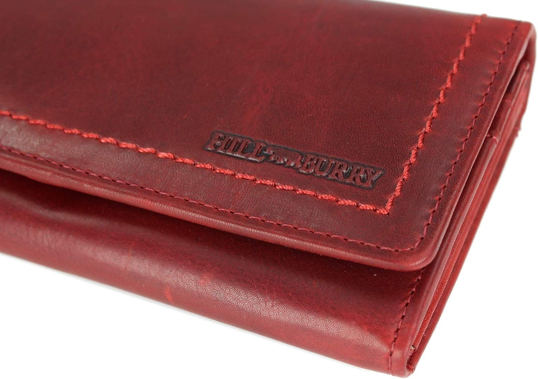 Hochwertige Vintage Leder Damen Geldbörse Portemonnaie langes Portmonee Geldbeutel aus weichem Leder