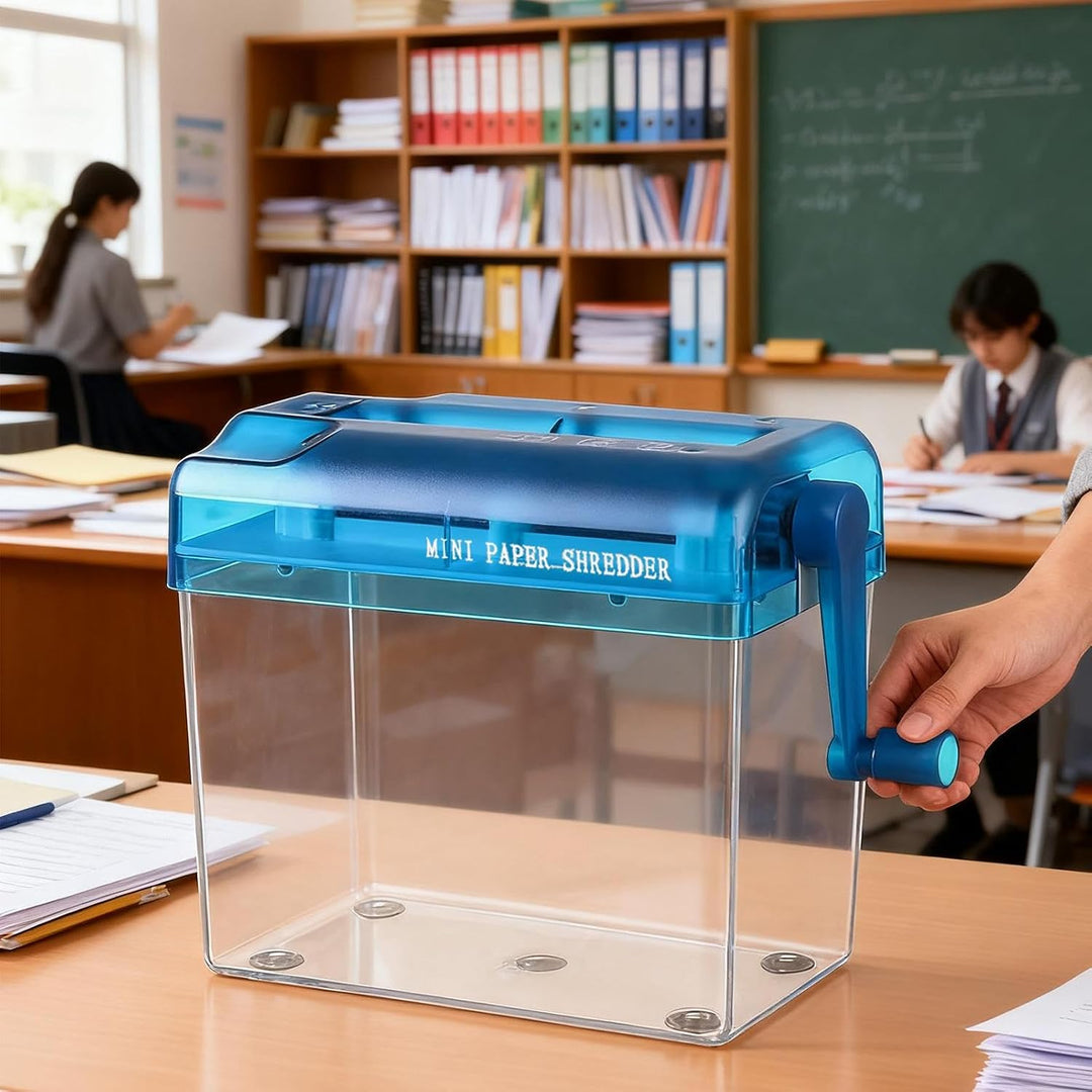 Hand Aktenvernichter - Tragbarer Handkurbel Papier Schneider Schredder | Persönliches Schneidewerkze