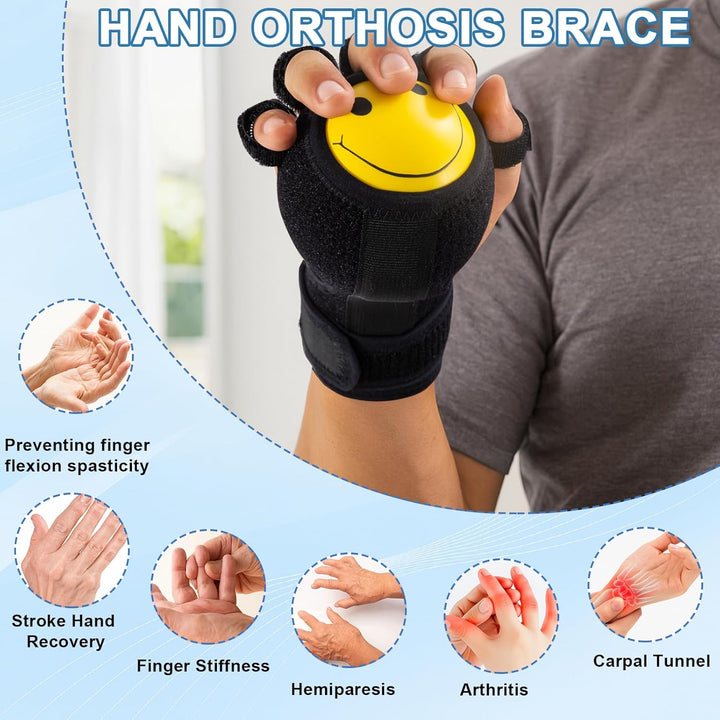 Handtrainer Fingertrainer, Handkraft Trainer Mit Gespaltenen Fingern, Anti Spasticity Splint Mit Bal