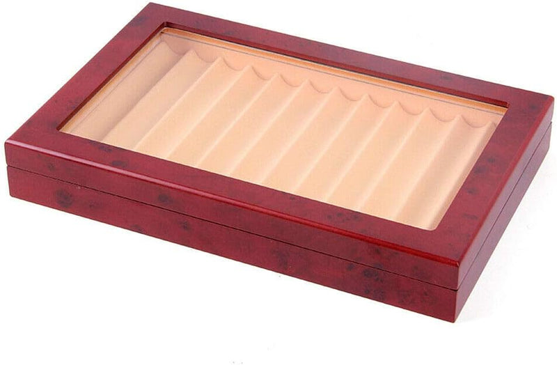 Futchoy Stiftebox aus Holz für 12 füller Stifte, Stifthalterbox mit Vitrine, Pen Display Organizer B