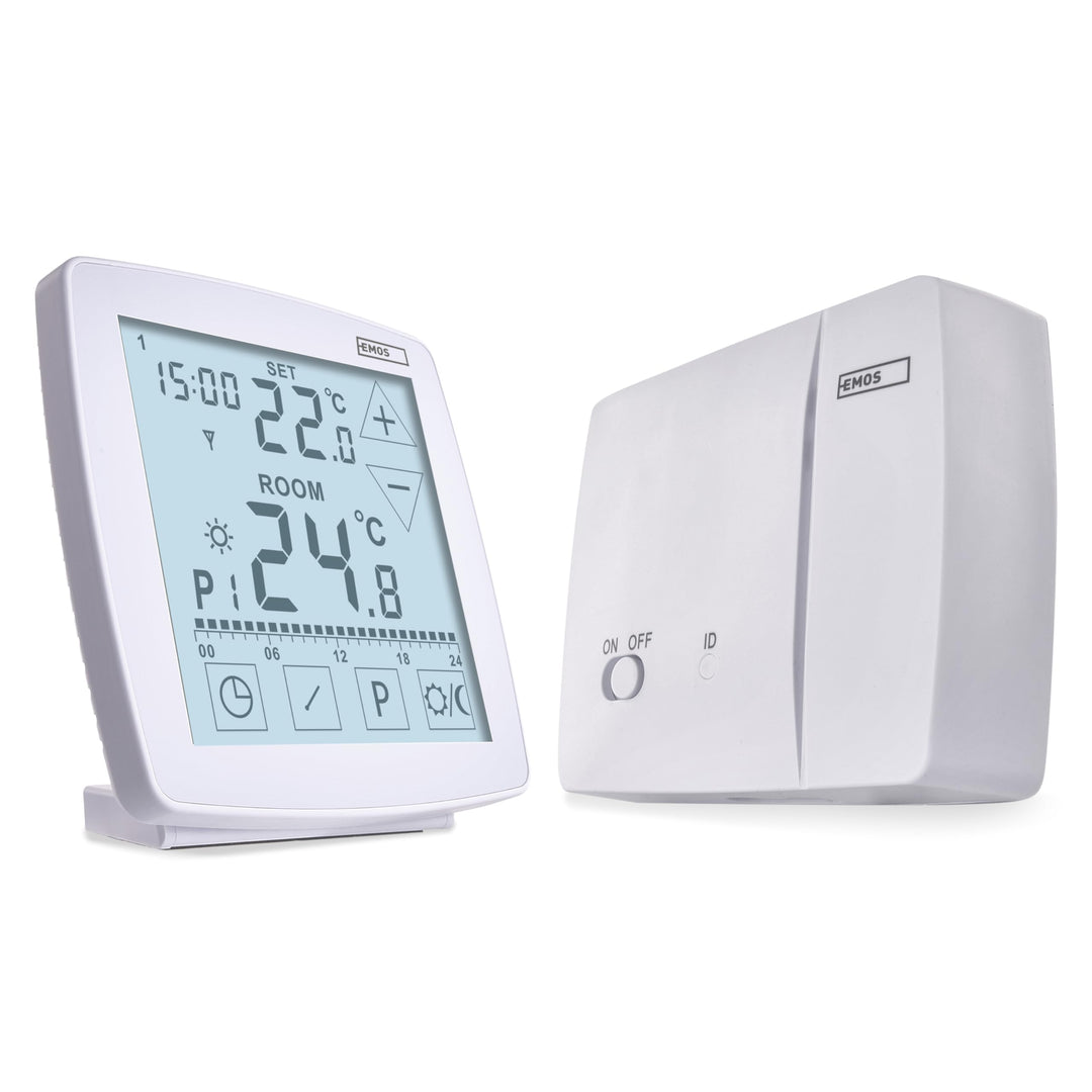 EMOS - digitaler Raumthermostat mit OpenTherm - programmierbar - tragbare Steuereinheit mit Touch-Be