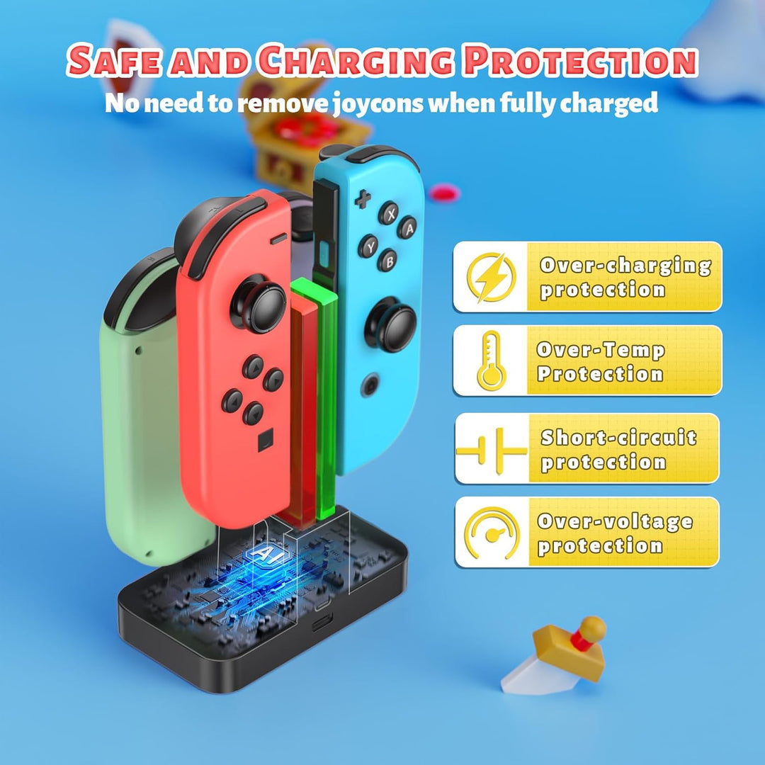 FASTSNAIL Ladestation für Switch Controller, Ladestation Kompatibel mit Nintendo Switch&Switch OLED，
