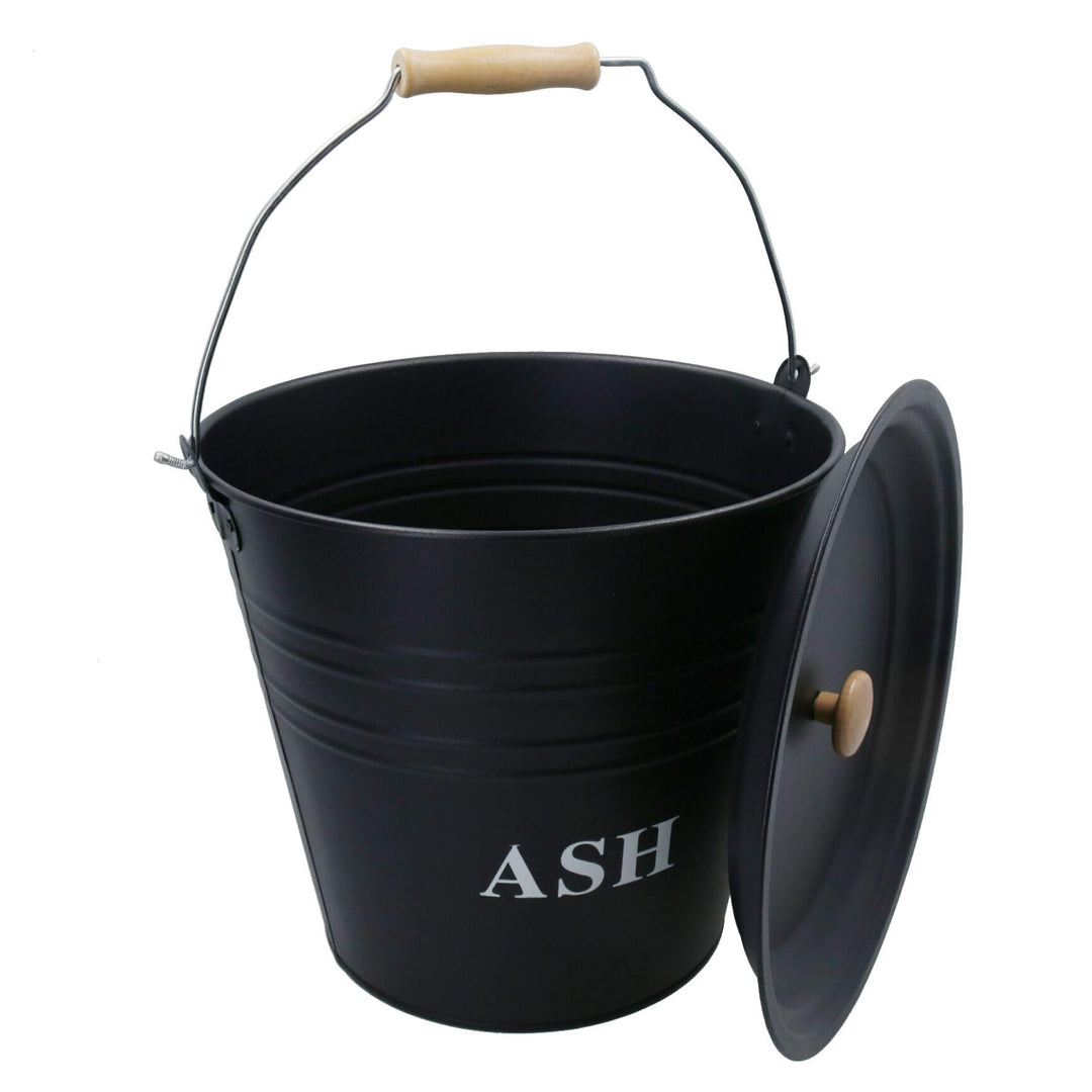 AB Tools Aschekübel aus Metall, 12 l, Deckel mit Deckel, Kamin, Kamin Mülleimer, Scuttle Halter, Koh